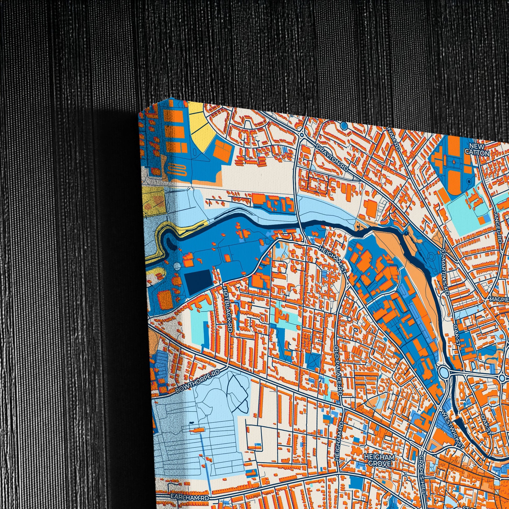 Norwich England Colorful City Map Canvas Print Detail