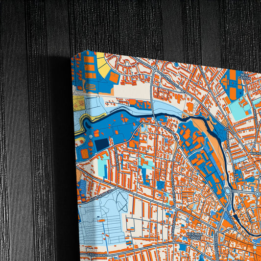 Norwich England Colorful City Map Canvas Print Detail