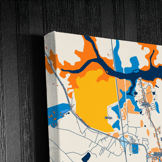 Nossa Senhora Do Socorro Brazil Colorful City Map Canvas Print Detail