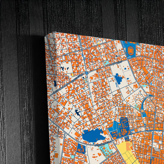 Nouakchott Mauritania Colorful City Map Canvas Print Detail