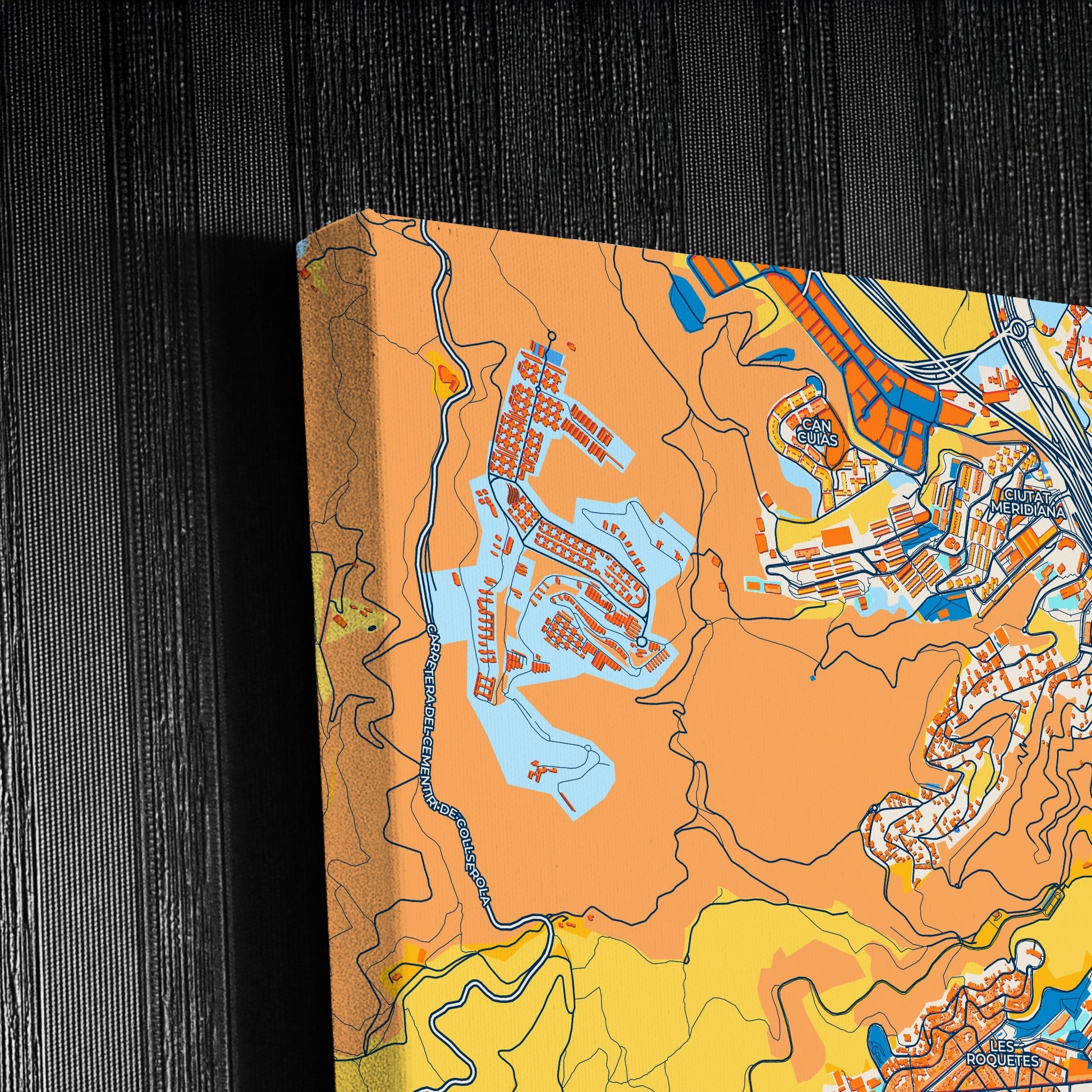 Nou Barris Spain Colorful City Map Canvas Print Detail