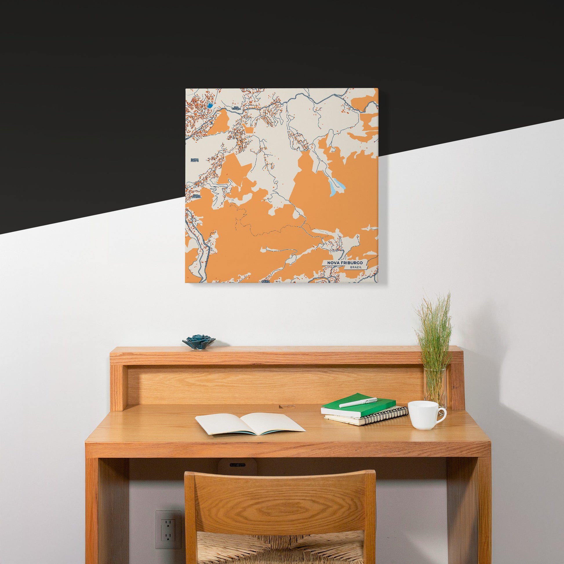 Nova Friburgo Brazil Colorful City Map Canvas Print Scene