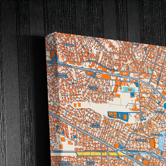 Nova Iguacu Brazil Colorful City Map Canvas Print Detail