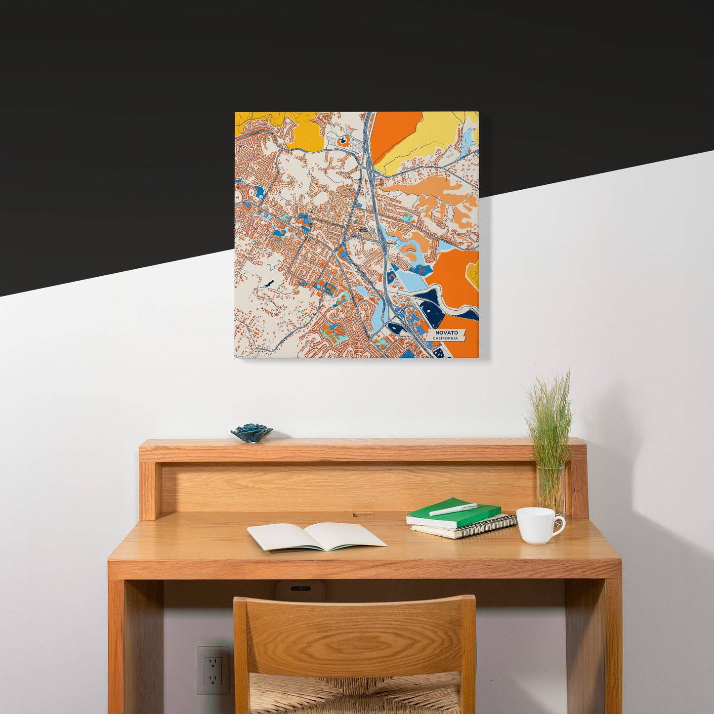 Novato California Colorful City Map Canvas Print Scene