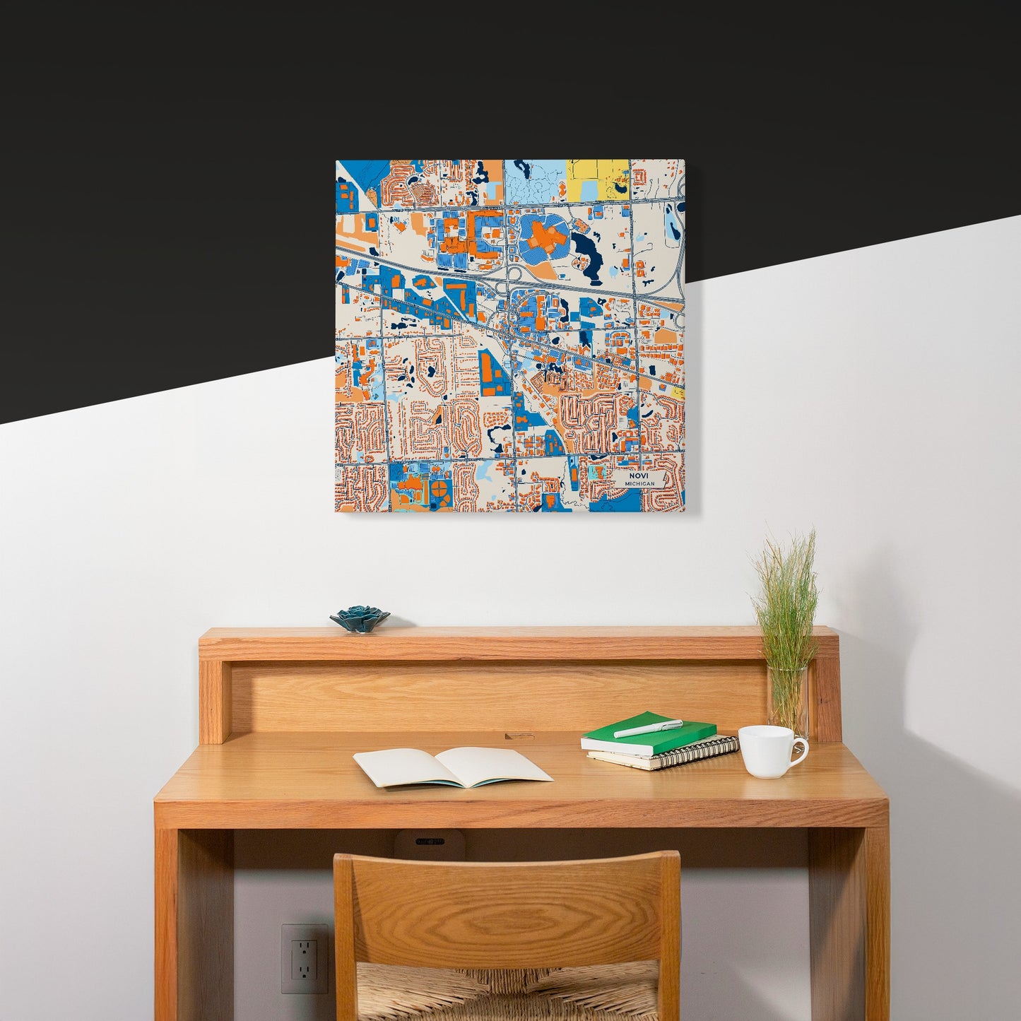 Novi Michigan Colorful City Map Canvas Print Scene