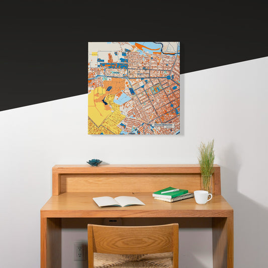Новочеркасске Russia Colorful City Map Canvas Print Scene