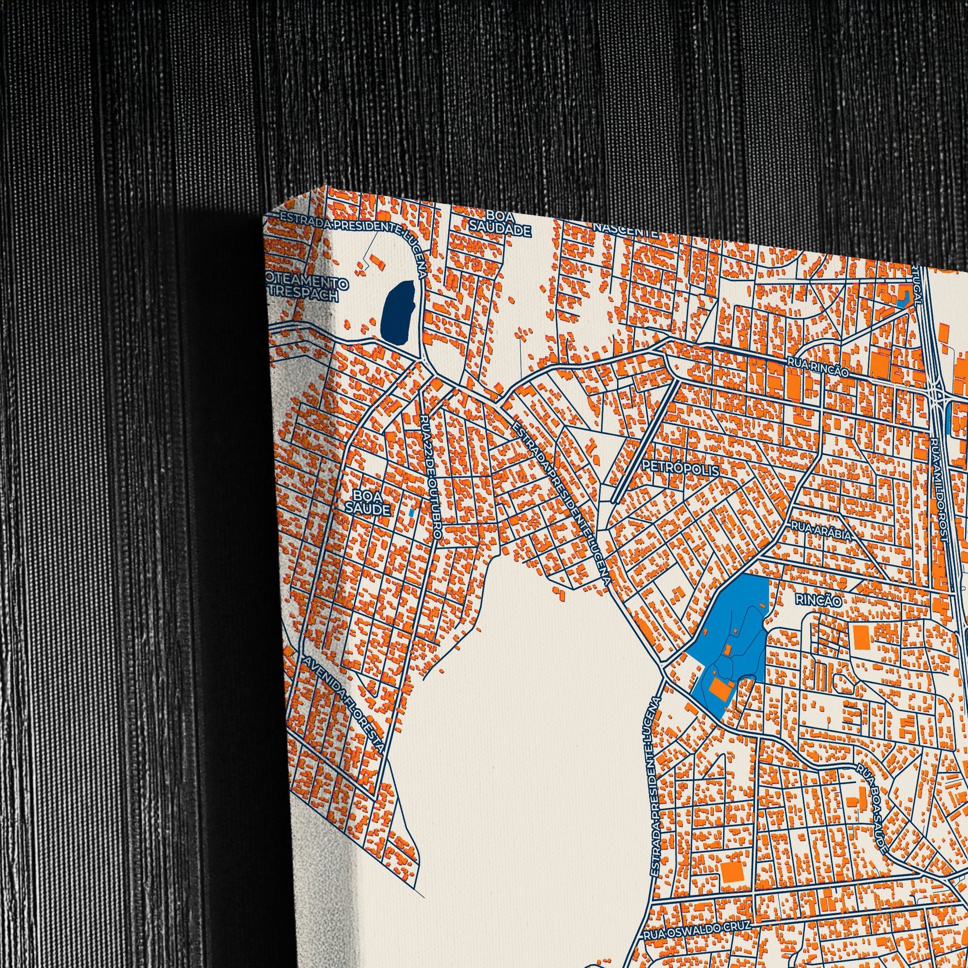 Novo Hamburgo Brazil Colorful City Map Canvas Print Detail