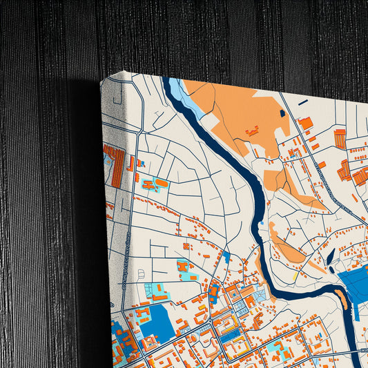 Новоград-Волинський Ukraine Colorful City Map Canvas Print Detail