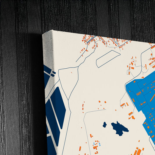 Новокуйбышевск Russia Colorful City Map Canvas Print Detail