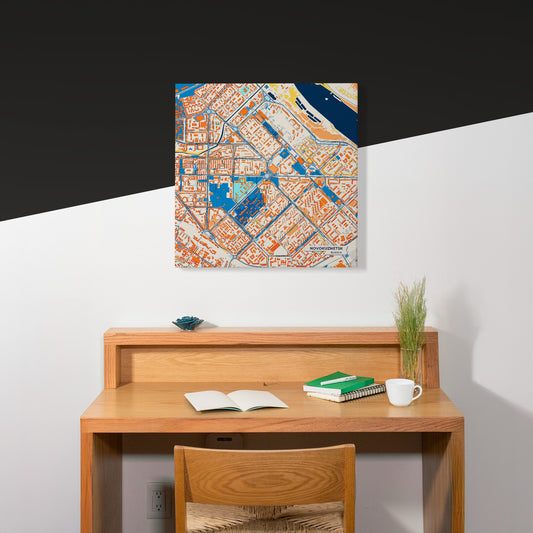 Новокузнецк Russia Colorful City Map Canvas Print Scene