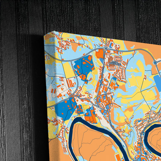 Novo Mesto Slovenia Colorful City Map Canvas Print Detail