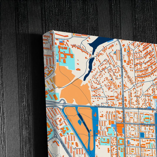 Новомосковск Russia Colorful City Map Canvas Print Detail