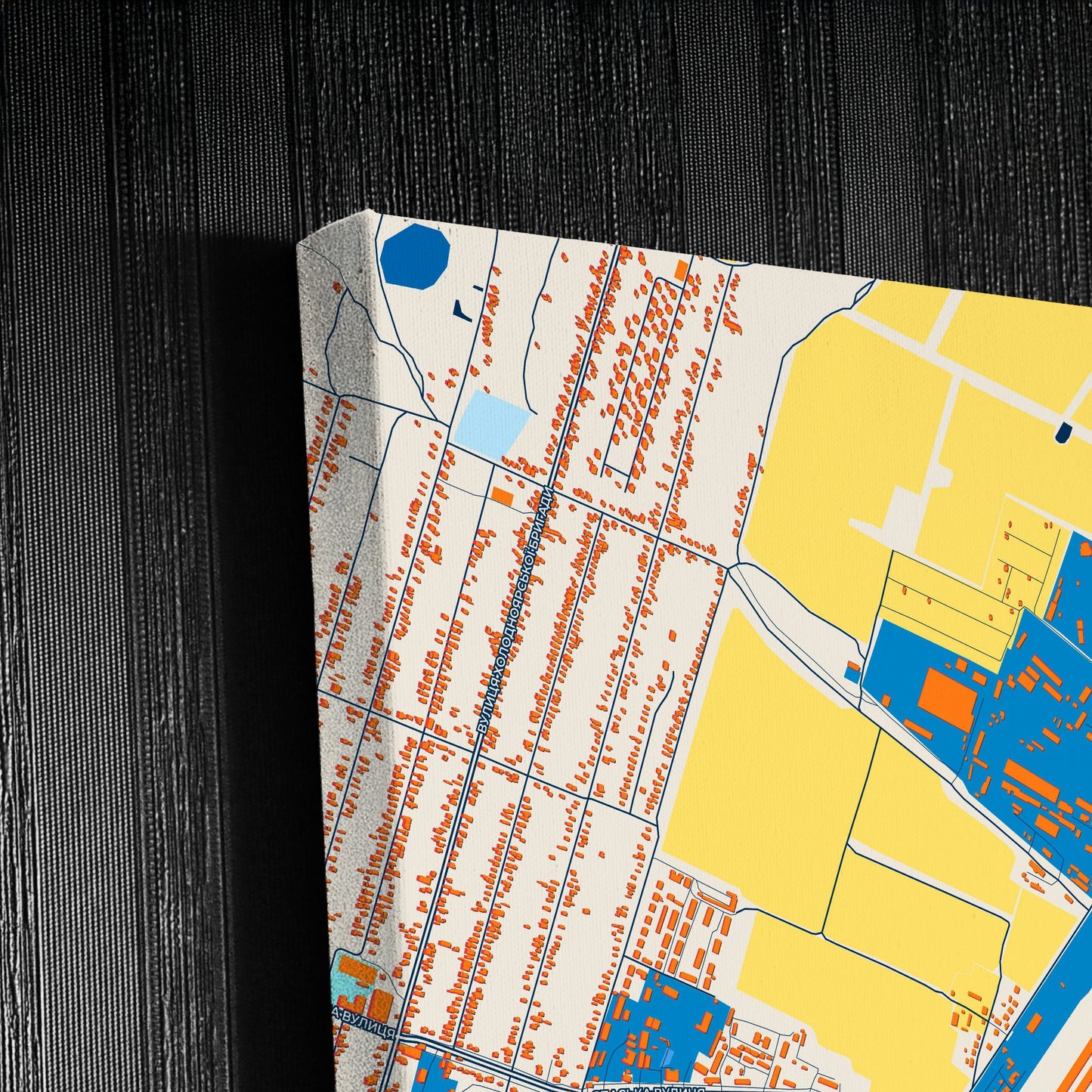 Новомосковськ Ukraine Colorful City Map Canvas Print Detail