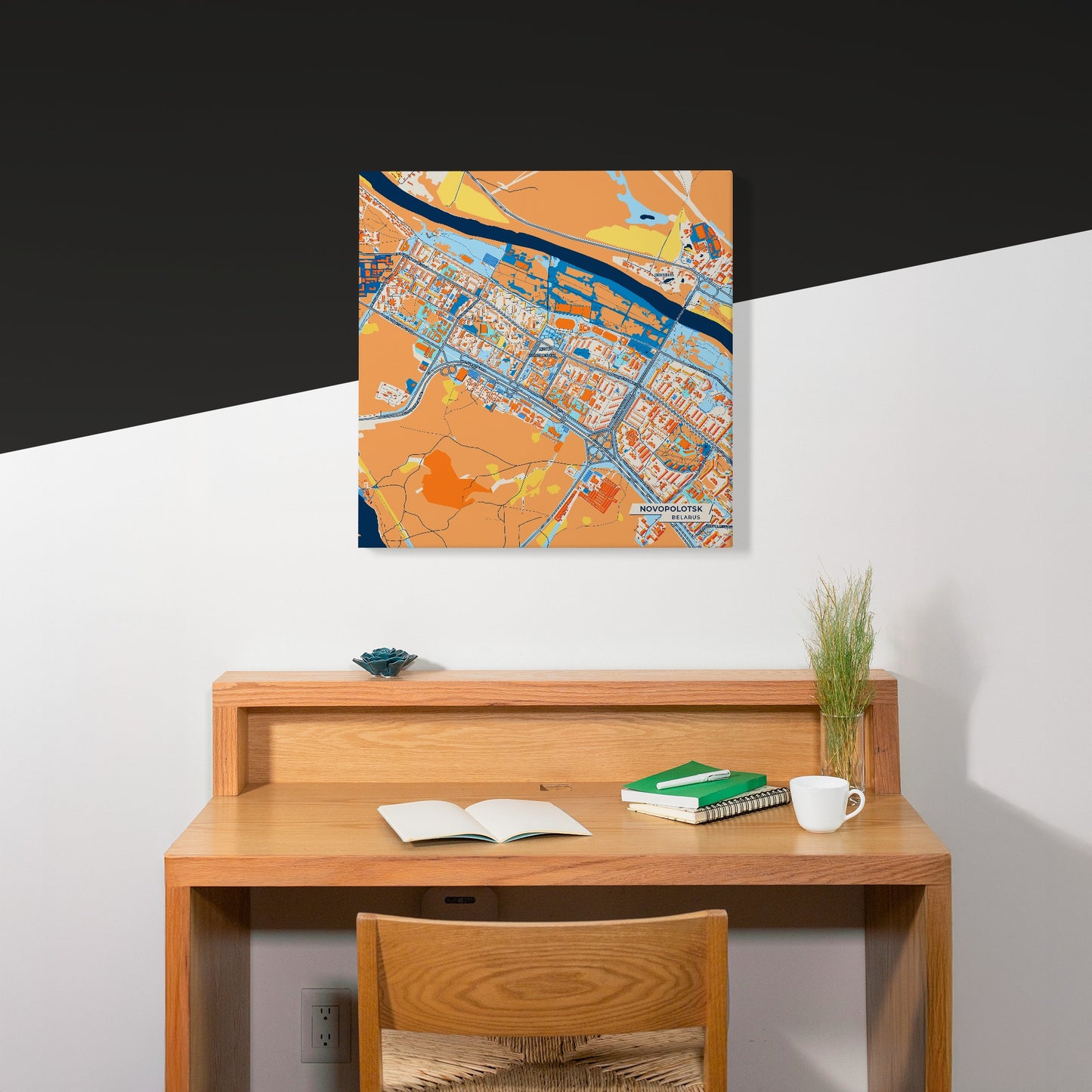 Новаполоцк Belarus Colorful City Map Canvas Print Scene