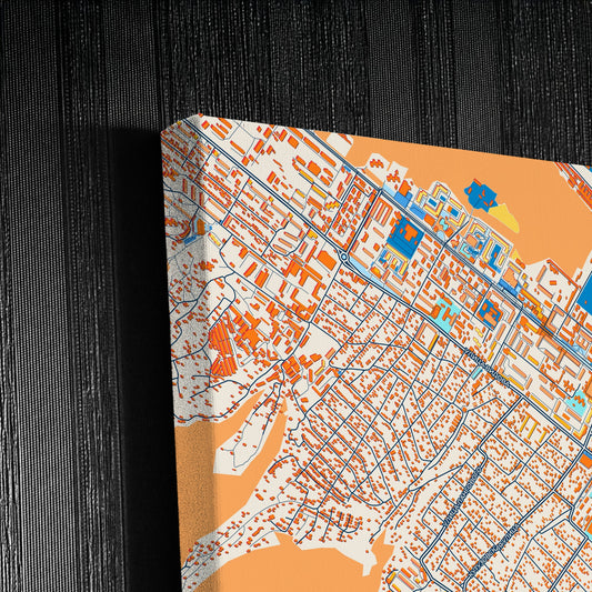 Новороссийский Russia Colorful City Map Canvas Print Detail