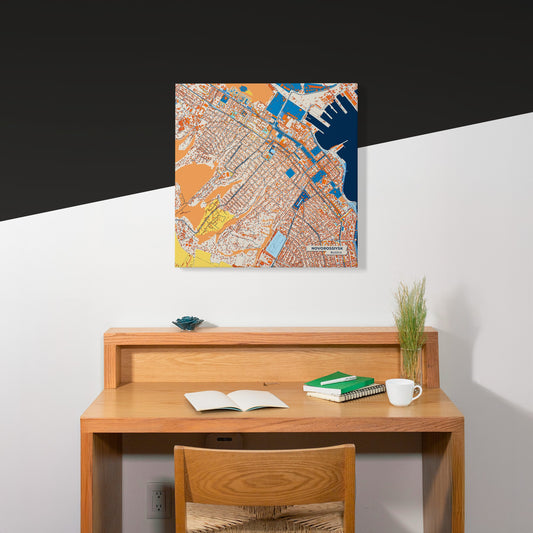 Новороссийский Russia Colorful City Map Canvas Print Scene