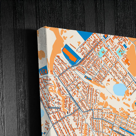 Новошахтинске Russia Colorful City Map Canvas Print Detail