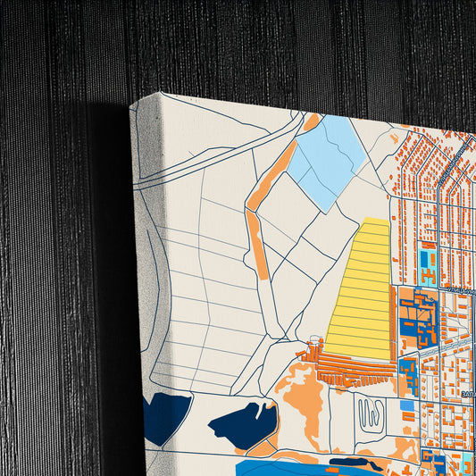Новотроицк Russia Colorful City Map Canvas Print Detail