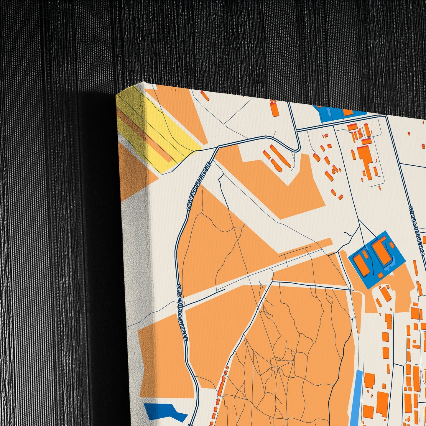 Новоуральск Russia Colorful City Map Canvas Print Detail
