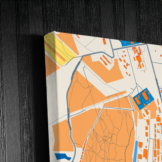 Новоуральск Russia Colorful City Map Canvas Print Detail