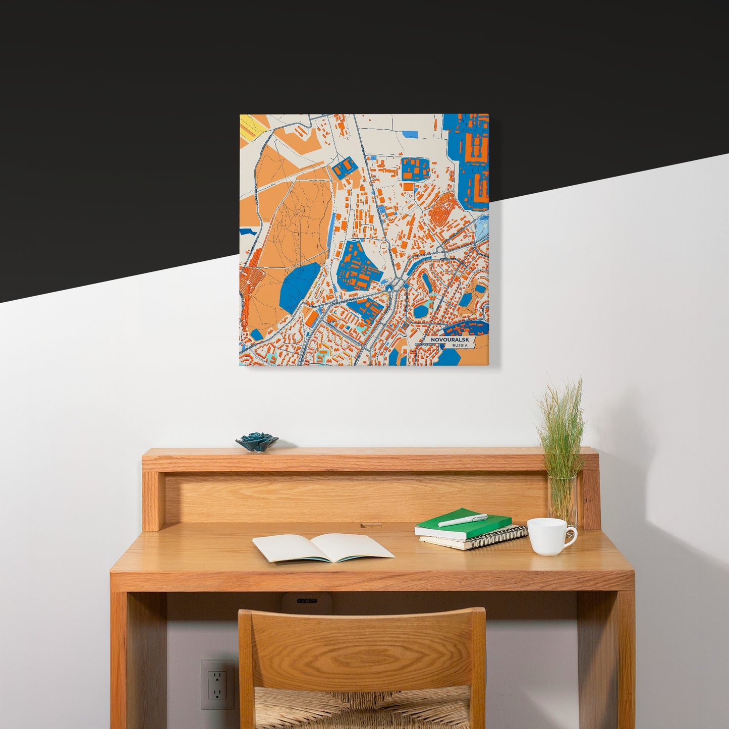 Новоуральск Russia Colorful City Map Canvas Print Scene