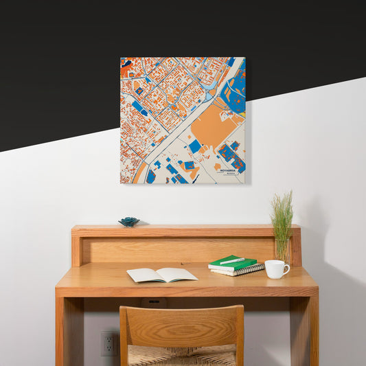 Ноябрьск Russia Colorful City Map Canvas Print Scene