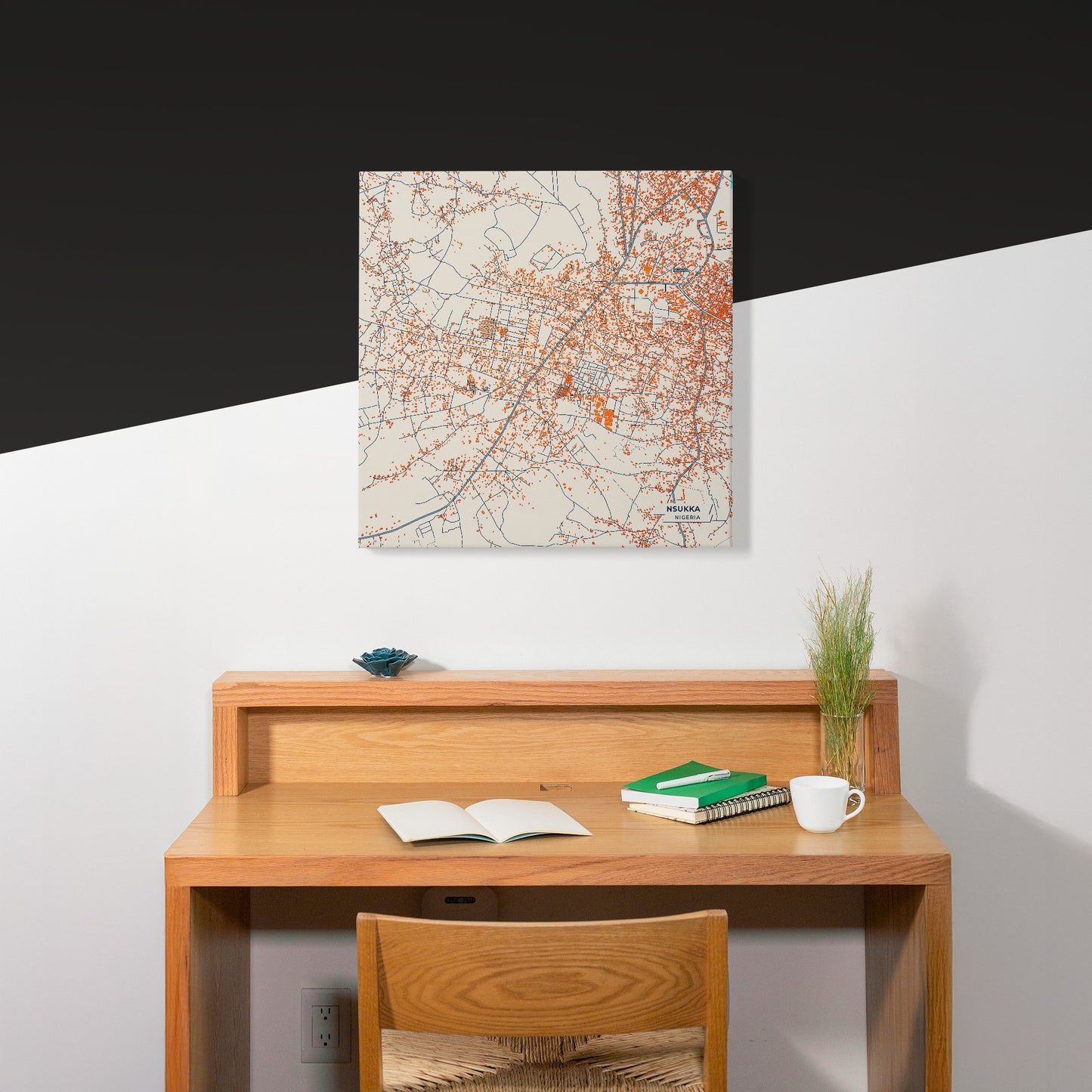 Nsukka Nigeria Colorful City Map Canvas Print Scene