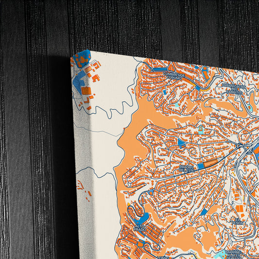 Nuestra Senora Del Rosario De Baruta Venezuela Colorful City Map Canvas Print Detail