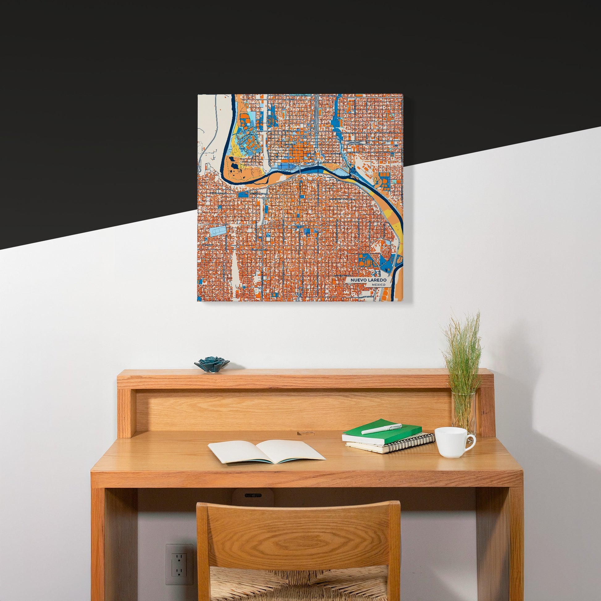 Nuevo Laredo Mexico Colorful City Map Canvas Print Scene