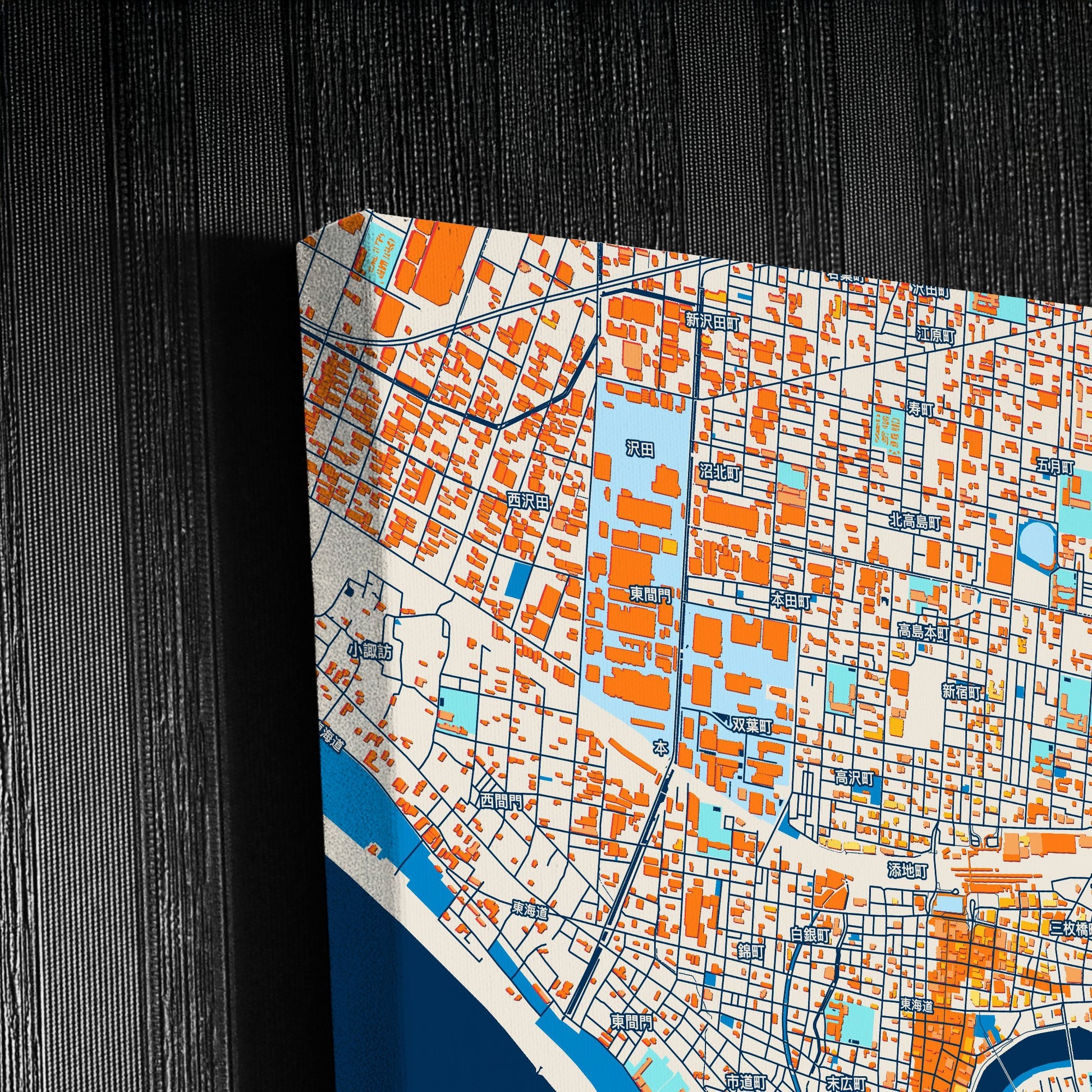 Numazu Japan Colorful City Map Canvas Print Detail
