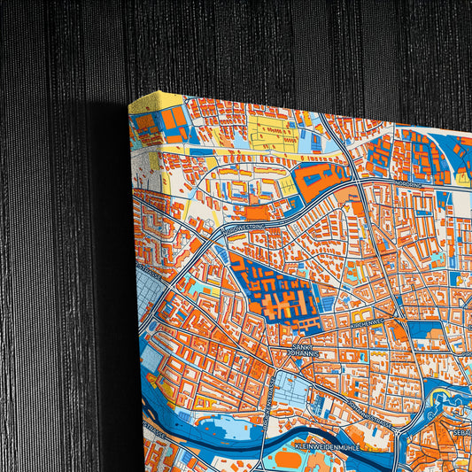 Nürnberg Germany Colorful City Map Canvas Print Detail