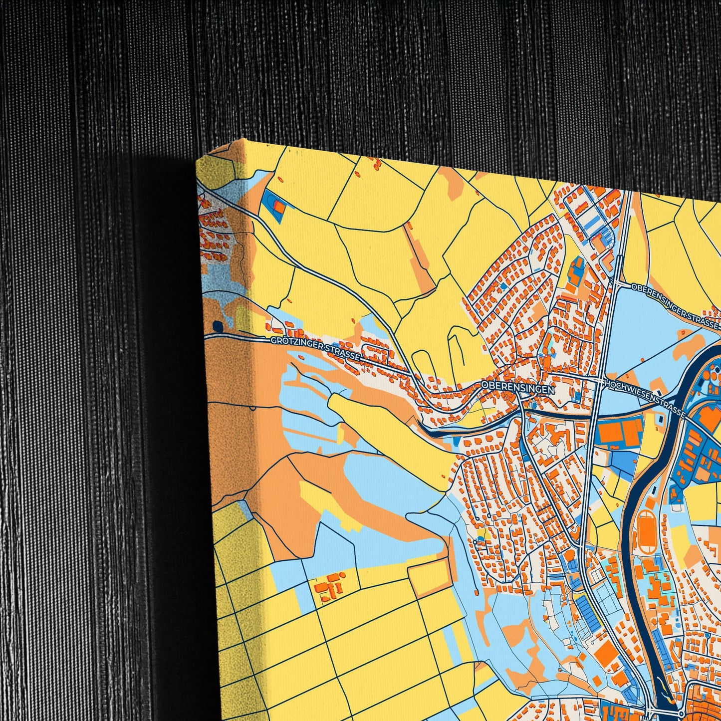 Nürtingen Germany Colorful City Map Canvas Print Detail