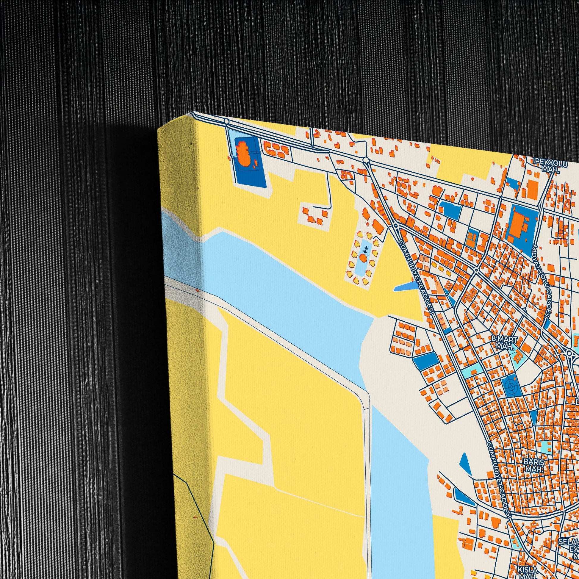 Nusaybin Turkey Colorful City Map Canvas Print Detail