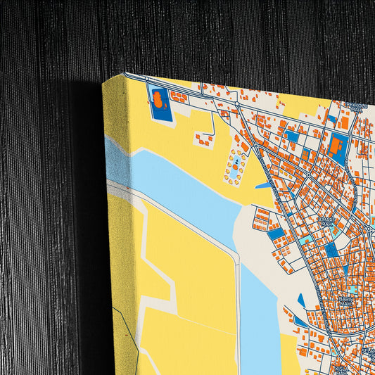 Nusaybin Turkey Colorful City Map Canvas Print Detail