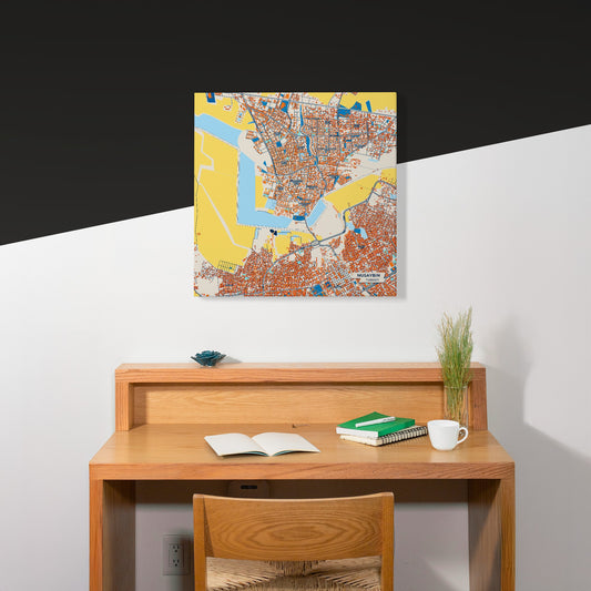 Nusaybin Turkey Colorful City Map Canvas Print Scene