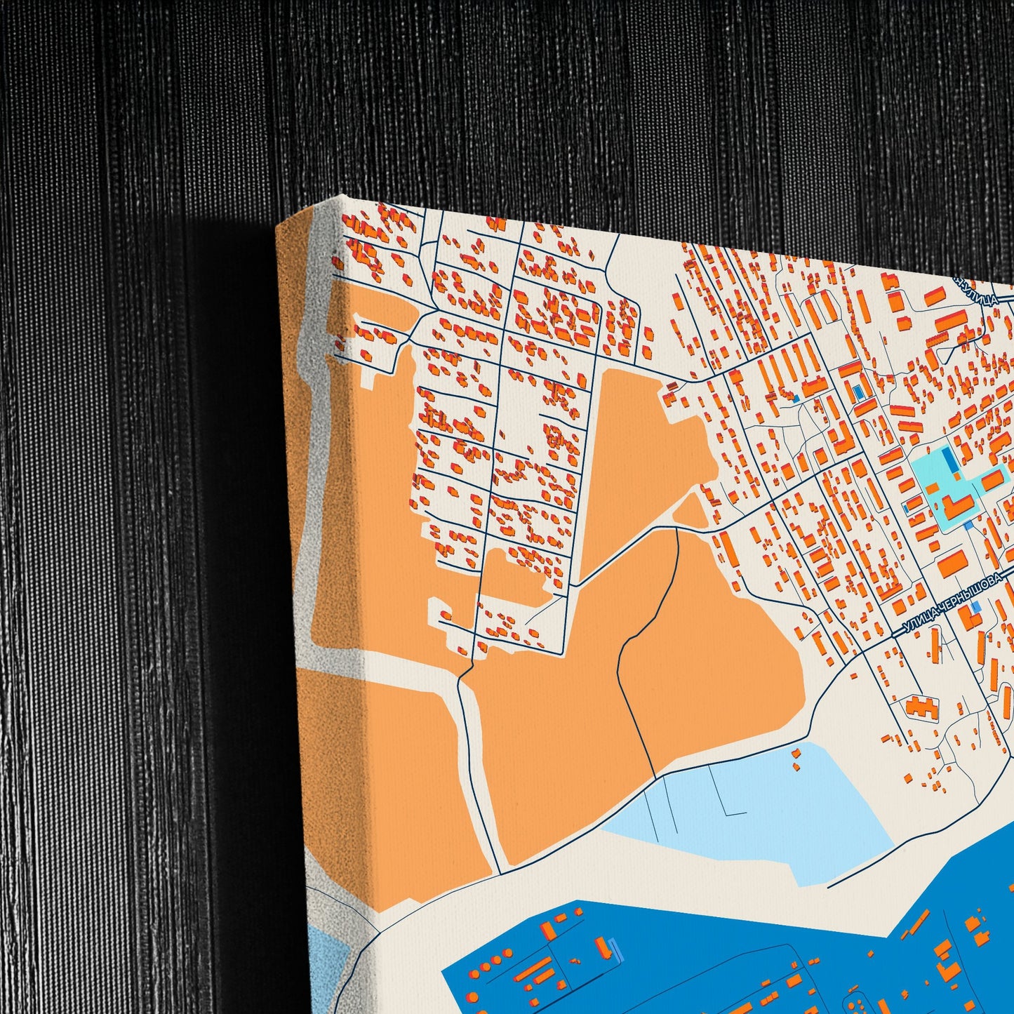 Нягань Russia Colorful City Map Canvas Print Detail