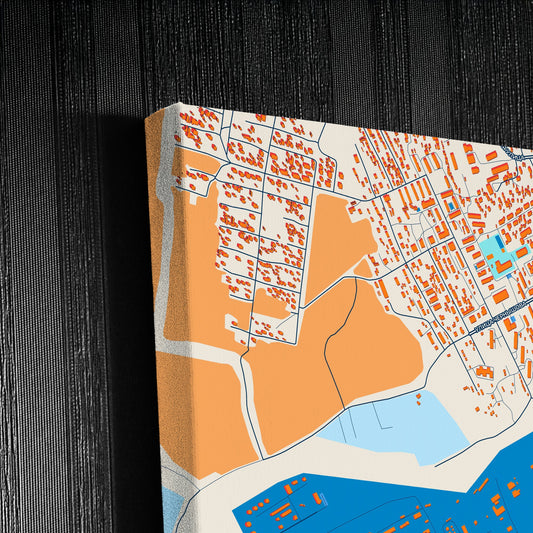 Нягань Russia Colorful City Map Canvas Print Detail
