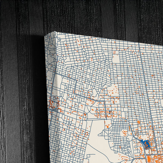 Nyala Sudan Colorful City Map Canvas Print Detail