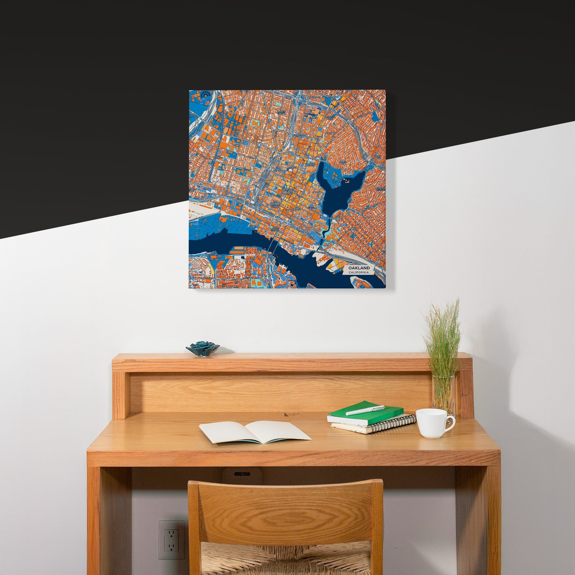 Oakland California Colorful City Map Canvas Print Scene