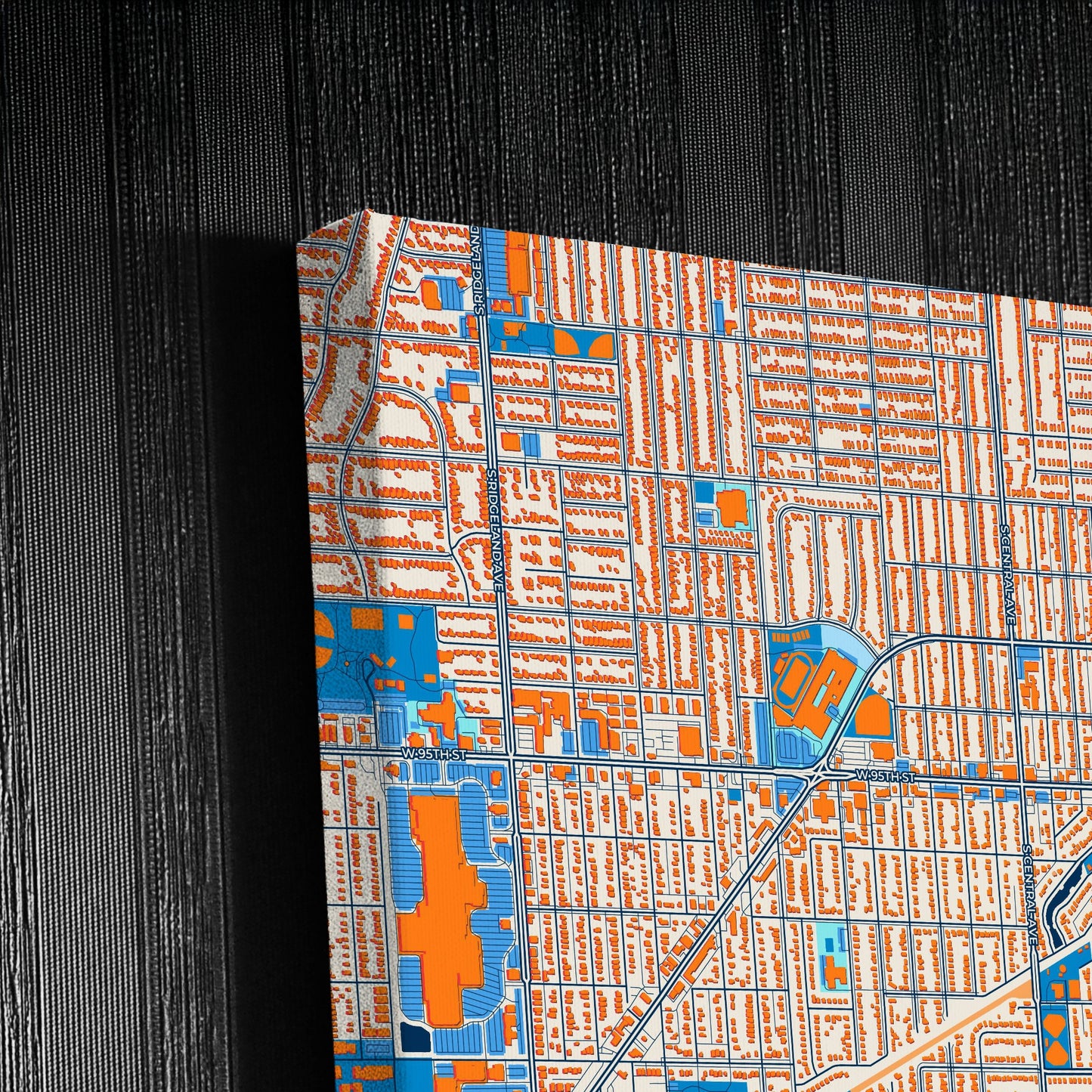 Oak Lawn Illinois Colorful City Map Canvas Print Detail