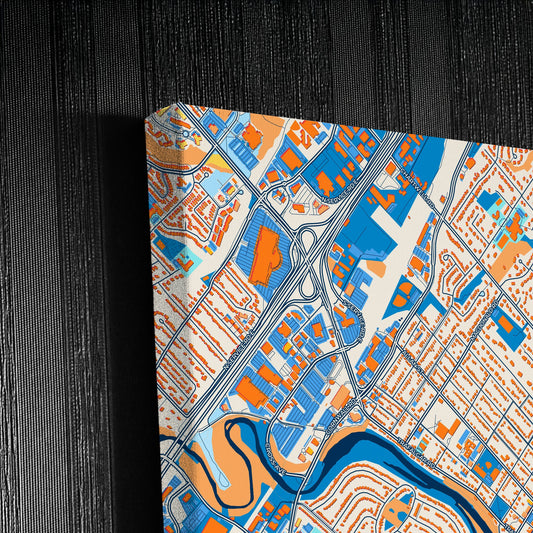 Oakville Canada Colorful City Map Canvas Print Detail