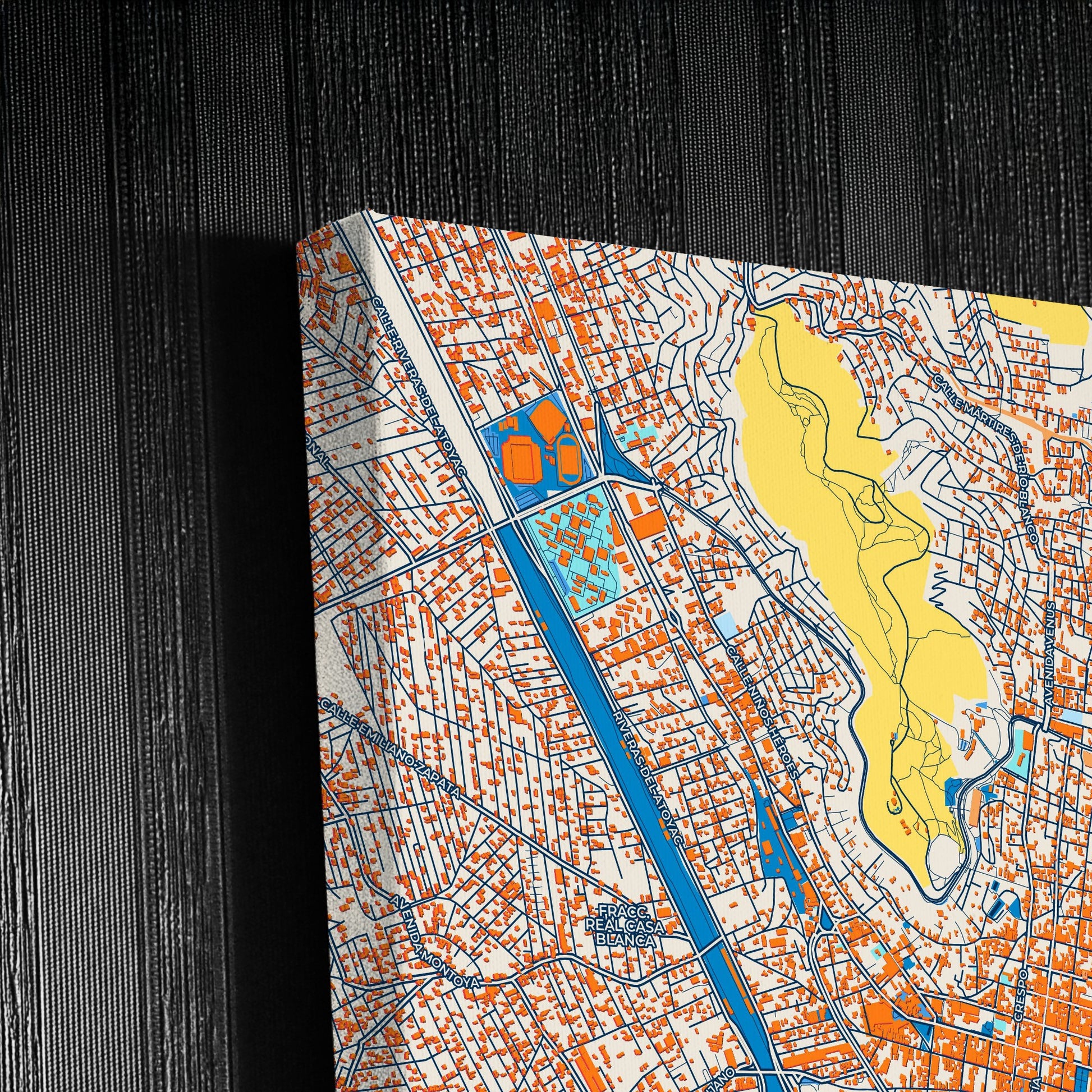 Oaxaca Mexico Colorful City Map Canvas Print Detail