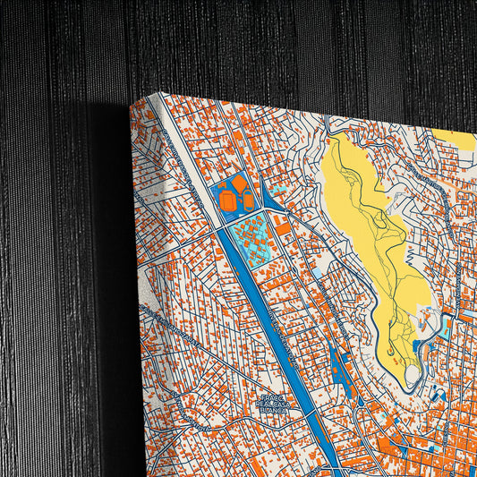 Oaxaca Mexico Colorful City Map Canvas Print Detail