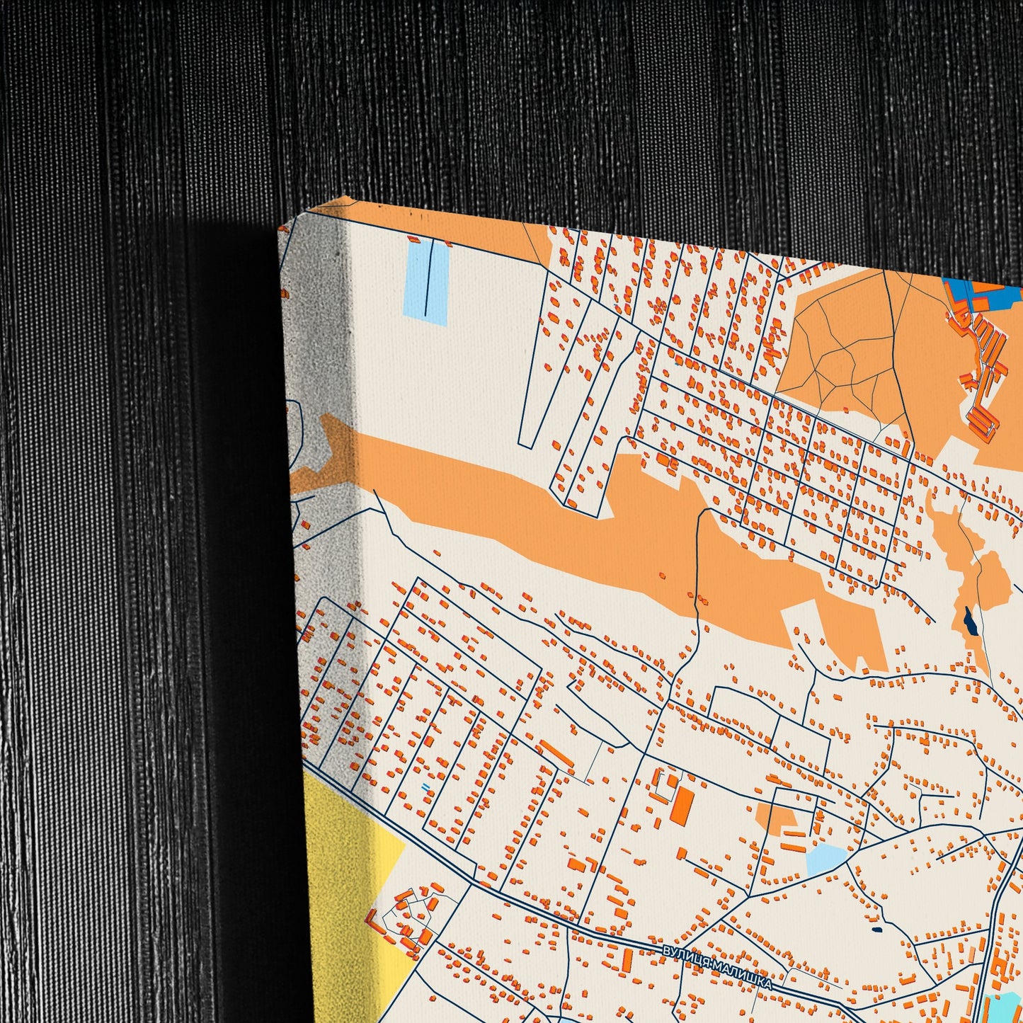 Обухів Ukraine Colorful City Map Canvas Print Detail