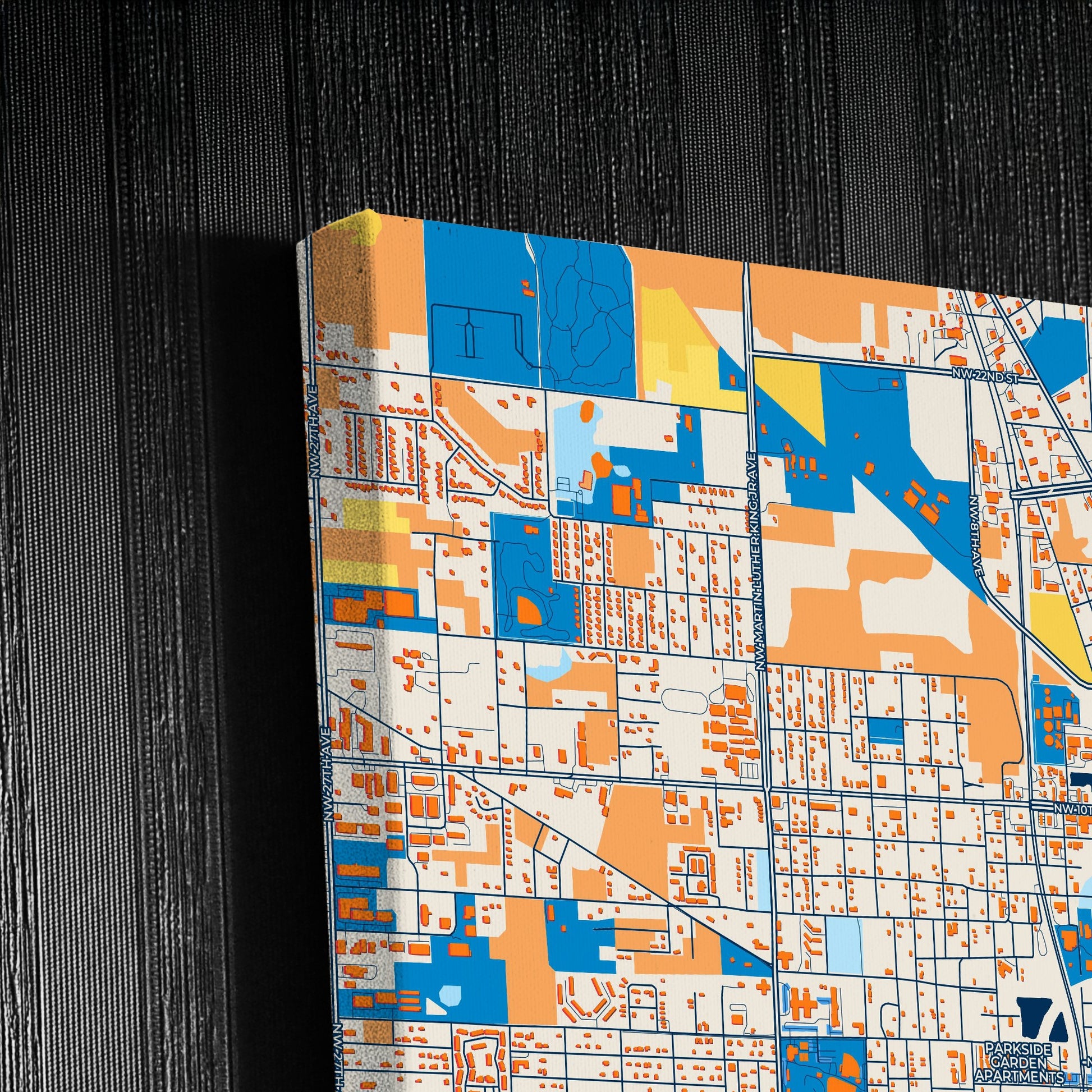 Ocala Florida Colorful City Map Canvas Print Detail