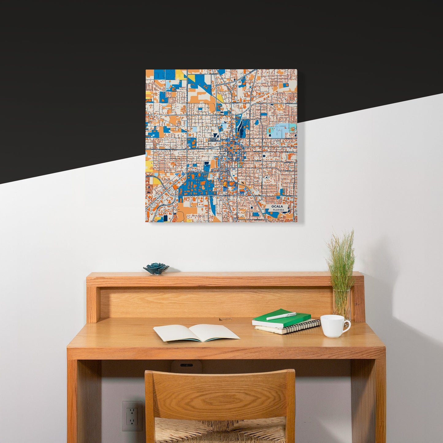 Ocala Florida Colorful City Map Canvas Print Scene