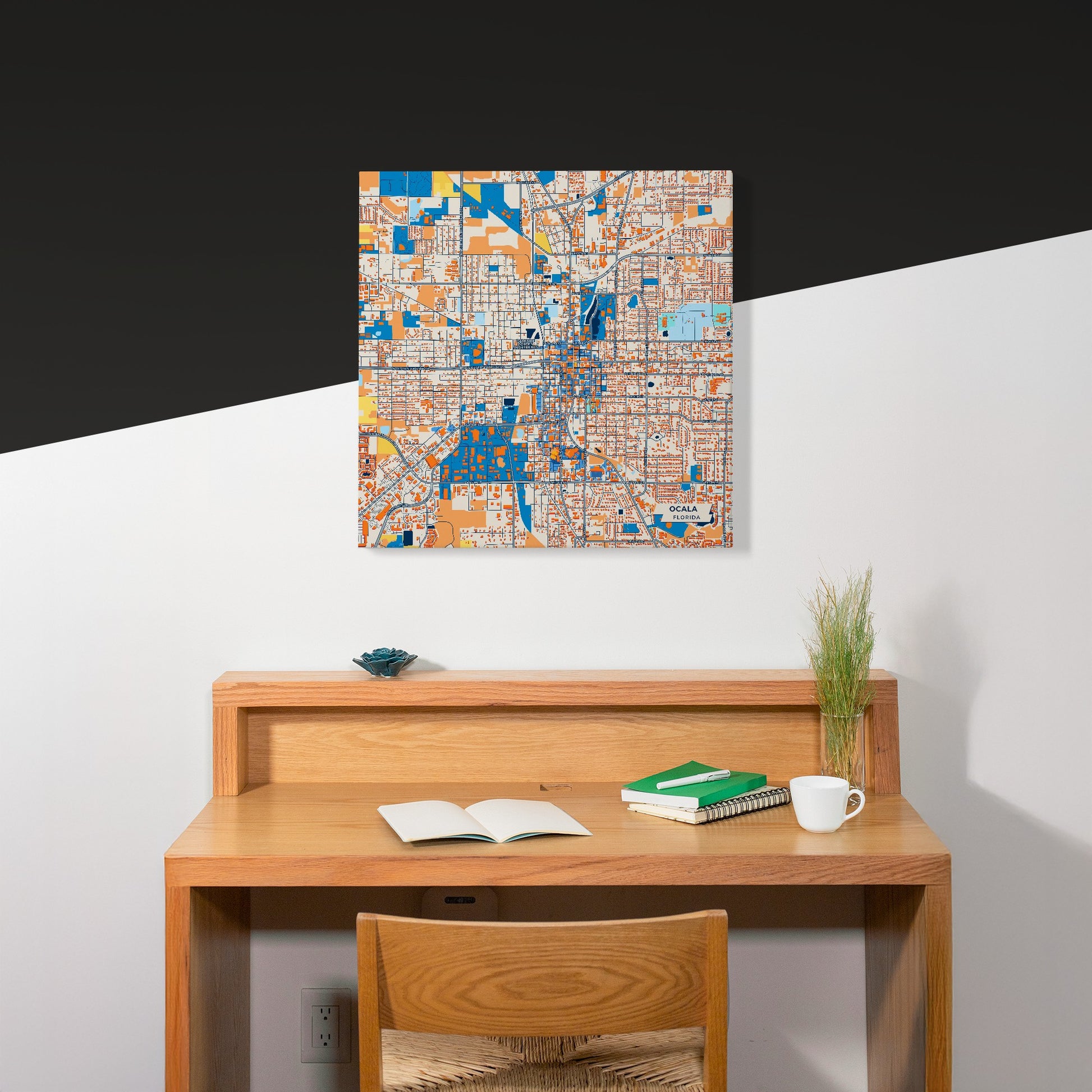 Ocala Florida Colorful City Map Canvas Print Scene