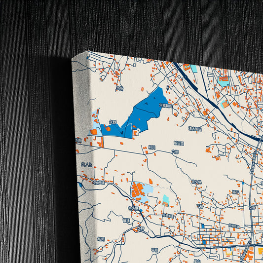 Odawara Japan Colorful City Map Canvas Print Detail