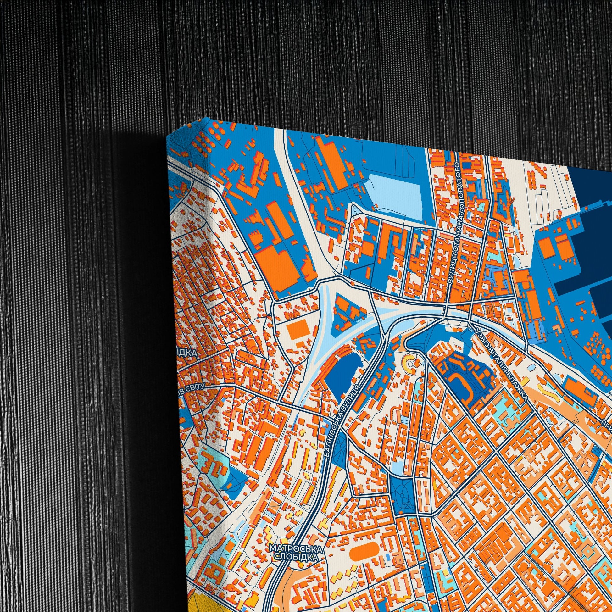 Одеса Ukraine Colorful City Map Canvas Print Detail
