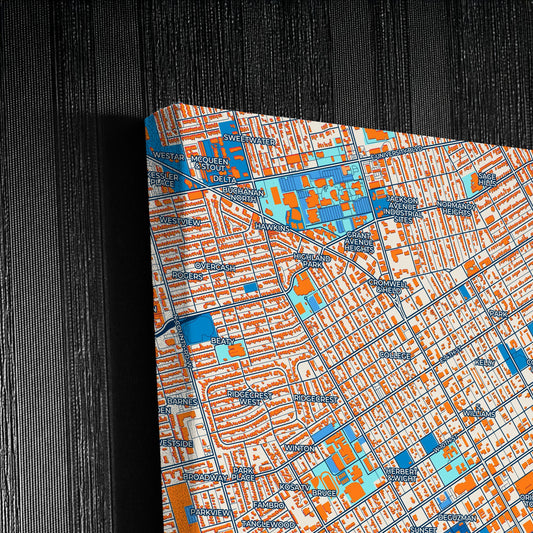 Odessa Texas Colorful City Map Canvas Print Detail
